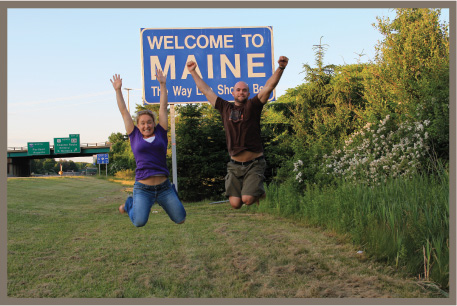 Me and Mike jumping for joy when we made it to Maine, The Way Life Should Be